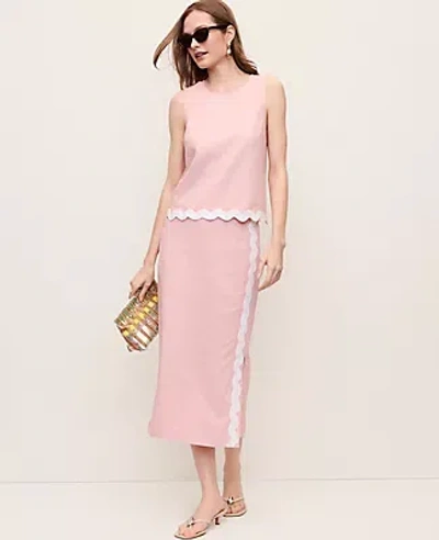 Ann Taylor Linen Blend Midi Skirt