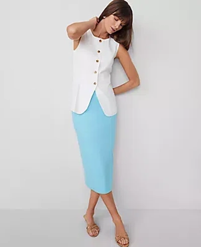 ANN TAYLOR LINEN-BLEND MIDI SKIRT
