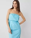 Ann Taylor Linen-blend Strapless Top In Sea Isle
