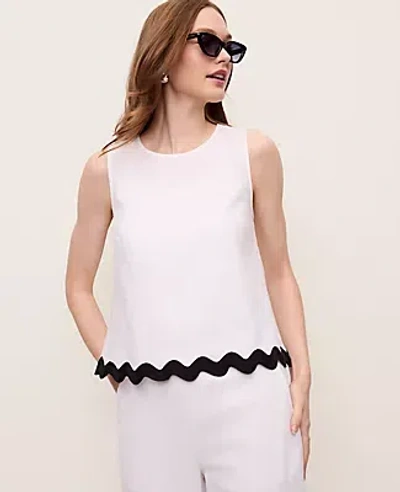 Ann Taylor Linen Blend Tank Top In White