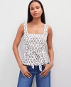 Ann Taylor Linen Blend Tie Waist Top