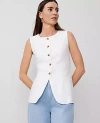 Ann Taylor Linen-blend Vest Top In White