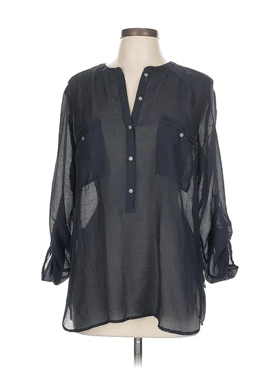 Pre-owned Ann Taylor Loft 3/4 Sleeve Blouse In Black