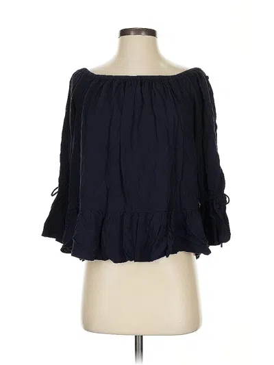 Pre-owned Ann Taylor Loft 3/4 Sleeve Blouse In Black