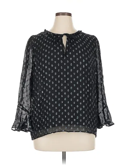 Pre-owned Ann Taylor Loft 3/4 Sleeve Blouse In Black