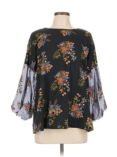 Pre-owned Ann Taylor Loft 3/4 Sleeve Blouse In Black