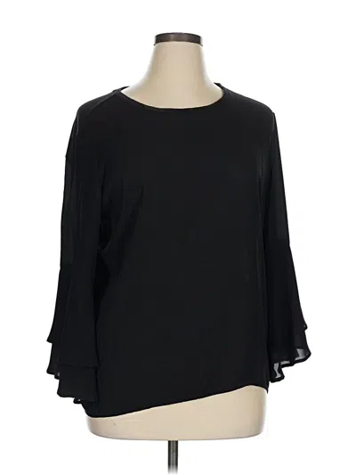 Pre-owned Ann Taylor Loft 3/4 Sleeve Blouse In Black