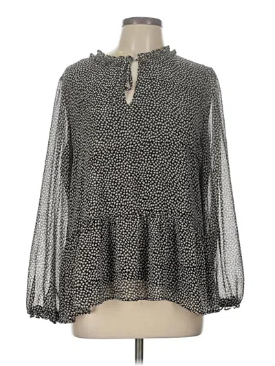 Pre-owned Ann Taylor Loft 3/4 Sleeve Blouse In Black