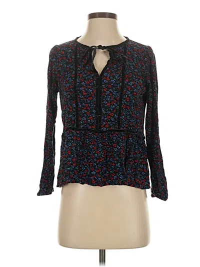 Pre-owned Ann Taylor Loft 3/4 Sleeve Blouse In Black