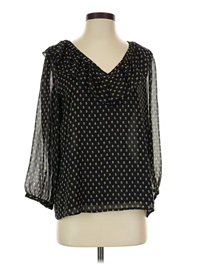 Pre-owned Ann Taylor Loft 3/4 Sleeve Blouse In Black