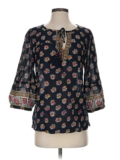 Pre-owned Ann Taylor Loft 3/4 Sleeve Blouse In Black