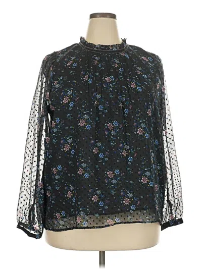 Ann Taylor Loft 3/4 Sleeve Blouse In Black
