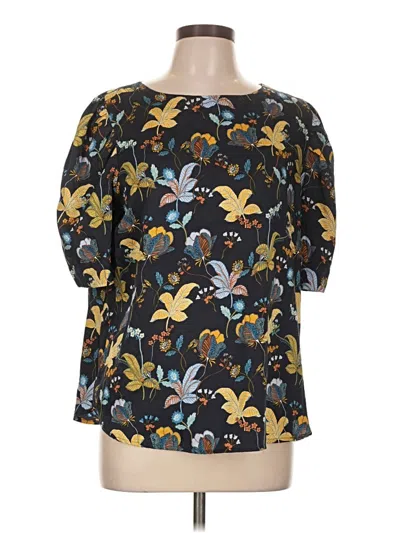 Pre-owned Ann Taylor Loft 3/4 Sleeve Blouse In Black