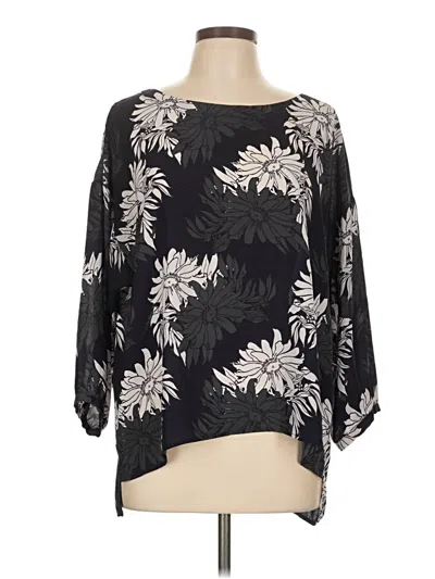 Pre-owned Ann Taylor Loft 3/4 Sleeve Blouse In Black
