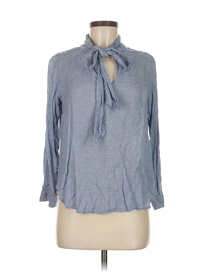 Pre-owned Ann Taylor Loft 3/4 Sleeve Blouse In Blue