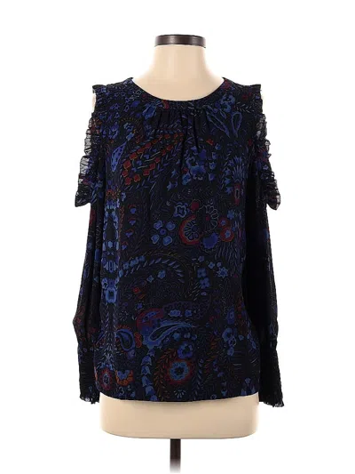 Pre-owned Ann Taylor Loft 3/4 Sleeve Blouse In Blue