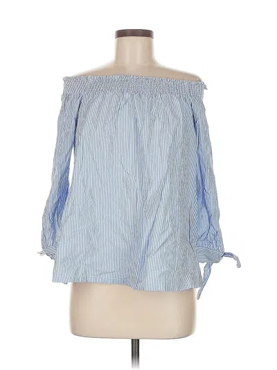 Pre-owned Ann Taylor Loft 3/4 Sleeve Blouse In Blue