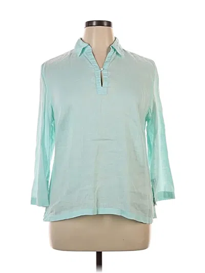 Pre-owned Ann Taylor Loft 3/4 Sleeve Blouse In Blue