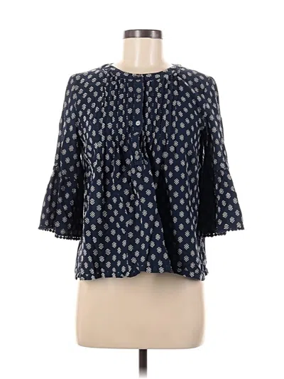Pre-owned Ann Taylor Loft 3/4 Sleeve Blouse In Blue