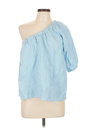 Pre-owned Ann Taylor Loft 3/4 Sleeve Blouse In Blue