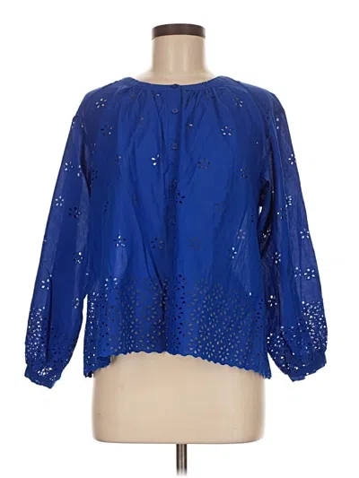 Pre-owned Ann Taylor Loft 3/4 Sleeve Blouse In Blue
