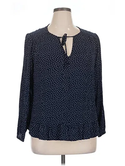 Pre-owned Ann Taylor Loft 3/4 Sleeve Blouse In Blue