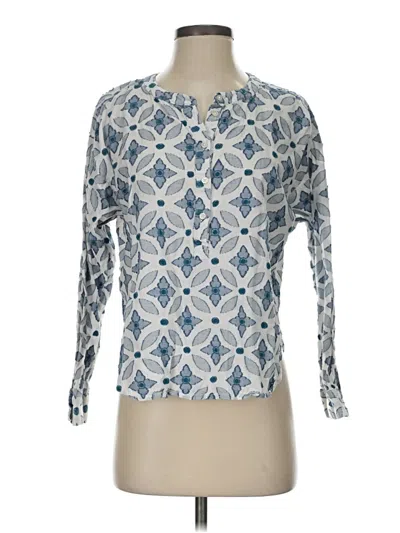 Pre-owned Ann Taylor Loft 3/4 Sleeve Blouse In Blue