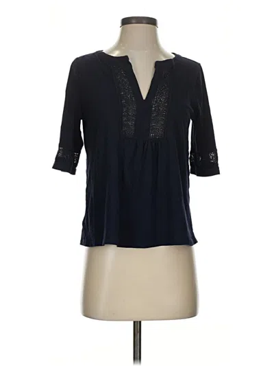 Pre-owned Ann Taylor Loft 3/4 Sleeve Blouse In Blue