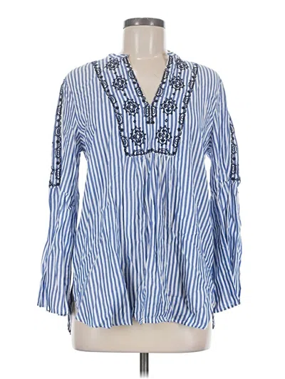 Ann Taylor Loft 3/4 Sleeve Blouse In Blue