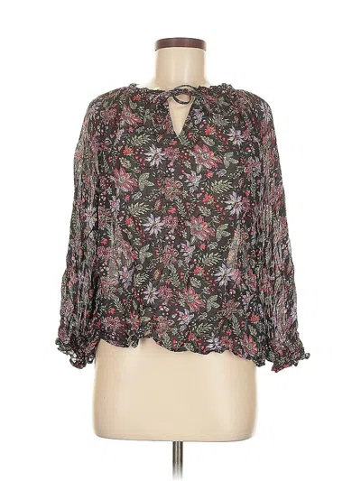 Pre-owned Ann Taylor Loft 3/4 Sleeve Blouse In Brown