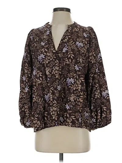 Ann Taylor Loft 3/4 Sleeve Blouse In Brown
