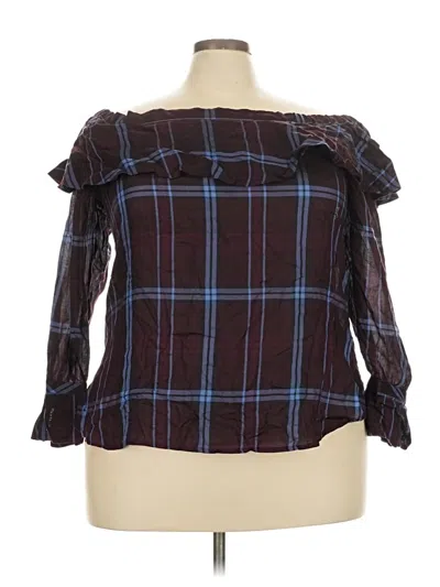 Ann Taylor Loft 3/4 Sleeve Blouse In Brown