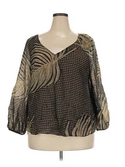Ann Taylor Loft 3/4 Sleeve Blouse In Brown