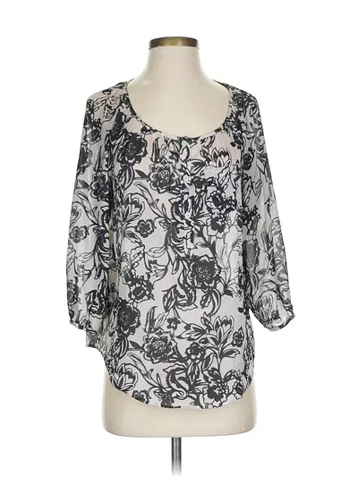 Pre-owned Ann Taylor Loft 3/4 Sleeve Blouse In Gray