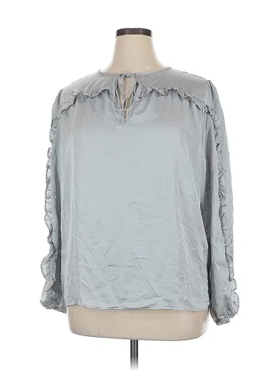 Pre-owned Ann Taylor Loft 3/4 Sleeve Blouse In Gray