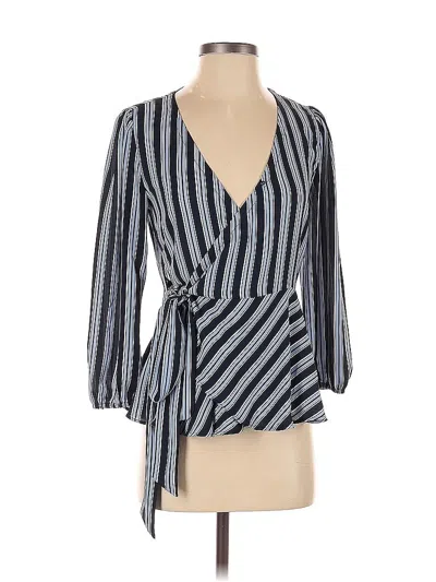 Pre-owned Ann Taylor Loft 3/4 Sleeve Blouse In Gray