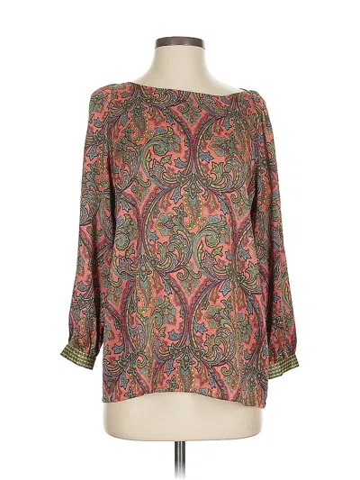 Pre-owned Ann Taylor Loft 3/4 Sleeve Blouse In Green