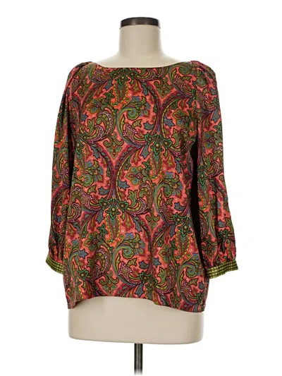 Pre-owned Ann Taylor Loft 3/4 Sleeve Blouse In Green