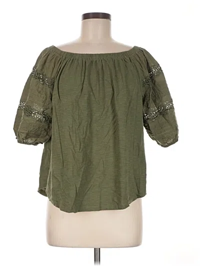 Pre-owned Ann Taylor Loft 3/4 Sleeve Blouse In Green