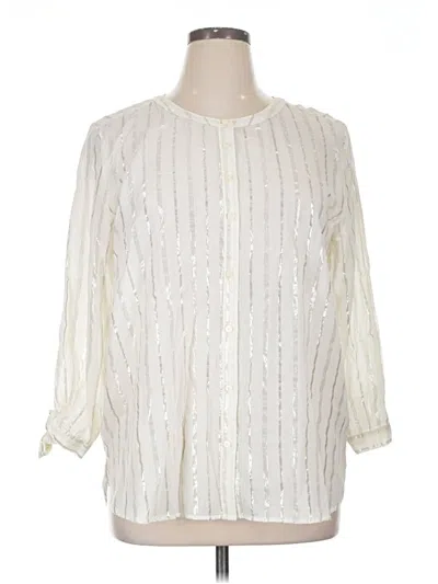 Ann Taylor Loft 3/4 Sleeve Blouse In Ivory