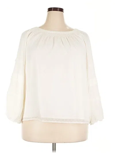 Ann Taylor Loft 3/4 Sleeve Blouse In White