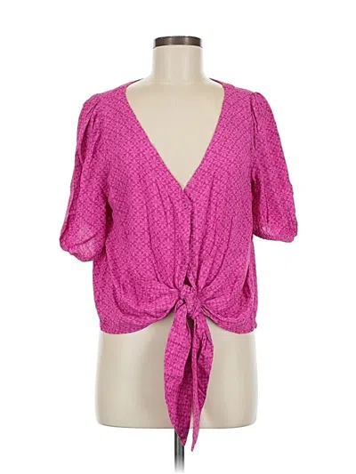 Pre-owned Ann Taylor Loft 3/4 Sleeve Blouse In Pink