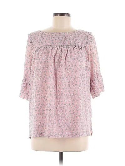 Pre-owned Ann Taylor Loft 3/4 Sleeve Blouse In Pink