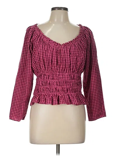 Ann Taylor Loft 3/4 Sleeve Blouse In Pink