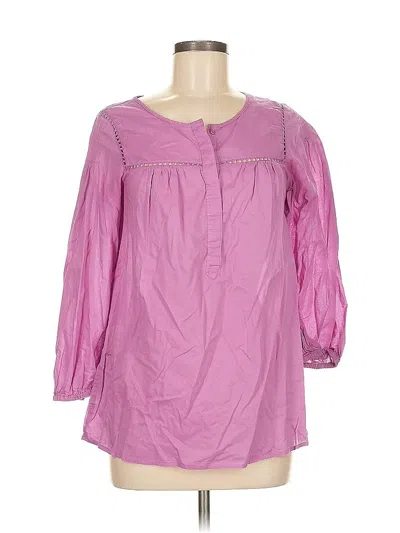 Pre-owned Ann Taylor Loft 3/4 Sleeve Blouse In Purple