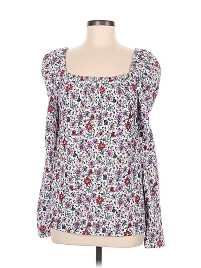 Pre-owned Ann Taylor Loft 3/4 Sleeve Blouse In Purple