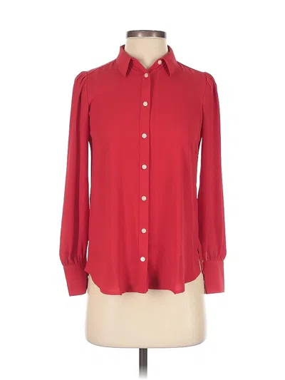 Pre-owned Ann Taylor Loft 3/4 Sleeve Blouse In Red