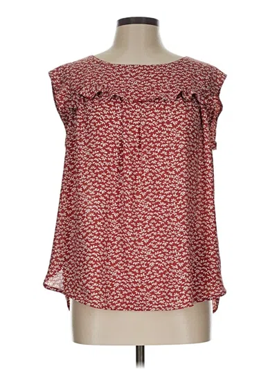 Pre-owned Ann Taylor Loft 3/4 Sleeve Blouse In Red