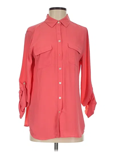 Pre-owned Ann Taylor Loft 3/4 Sleeve Blouse In Red