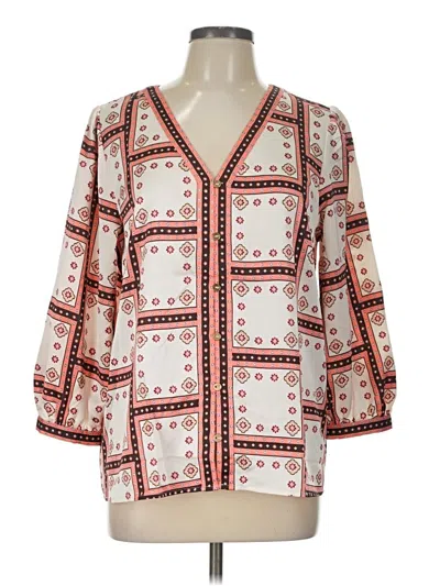 Ann Taylor Loft 3/4 Sleeve Blouse In Red